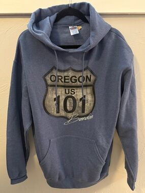 Oregon US 101 Bandon Blue Hooded Unisex Sweatshirt
